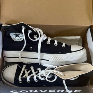 Converse Black and White Platform High-Tops